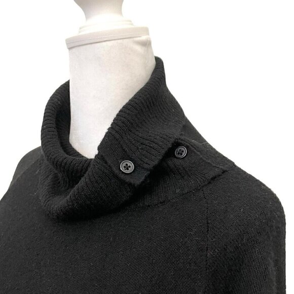 Talbots Lambswool Blend Dolman Sleeve Relaxed Turtleneck Sweater Black size S/M - Picture 3 of 7